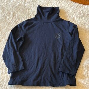 Navy Blue Turtleneck Long Sleeve Shirt